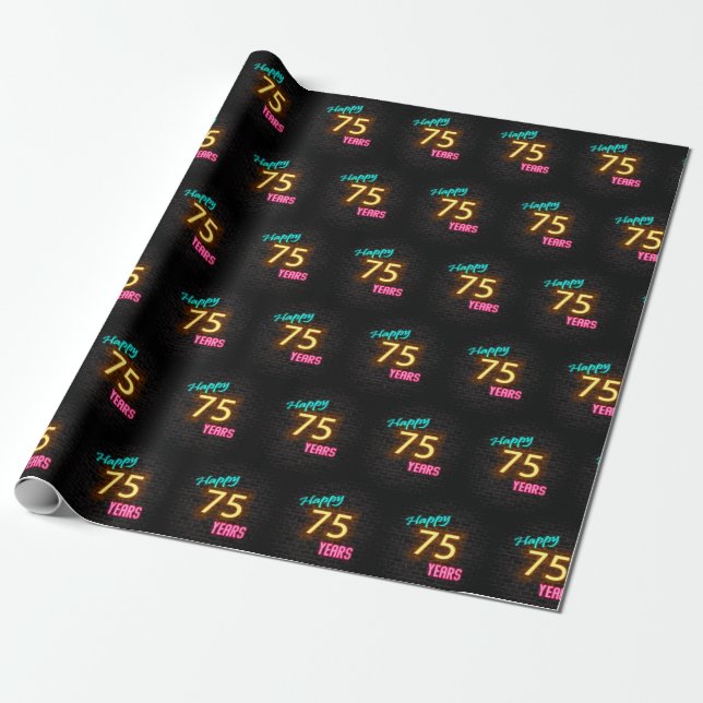 Papier Cadeau néon Connexion Brick pour 75e anniversaire (Déroulé)