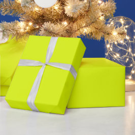 Papier Cadeau Néon Jaune Élégant Minimaliste Couleur claire