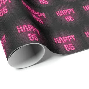Papier Cadeau Neon Pink Marquee pour 65e anniversaire