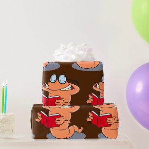 Papier Cadeau Nerdy Bookworm Lire Un Livre