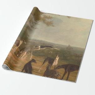 Papier Cadeau Neuf Greyhounds Dans Un Paysage Jacques Laurent