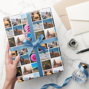 Papier Cadeau Neuf Photo Collage Cadeau Personnalisable