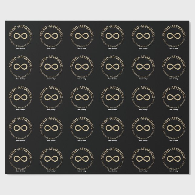 Papier Cadeau Neuro Affirming Rainbow Infinity Art Neurodiverse (Plat)