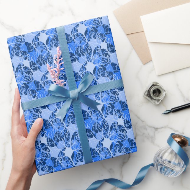Papier Cadeau Neurones bleus du réseau neuronal (Cadeaux)