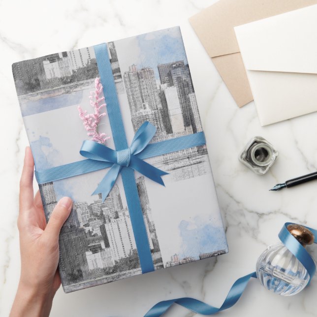 Papier Cadeau New York City Manhattan Skyline (Cadeaux)
