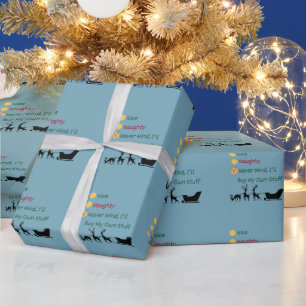 Papier Cadeau Nice, Naughty, Never Mind, Je vais acheter mon pro