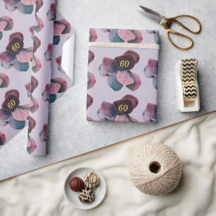 Papier Cadeau N'importe quel âge Gold Blue Lavender Purple Hydra