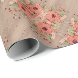 Papier Cadeau N'Importe Quelle Occasion Fleurs Enveloppement Cad