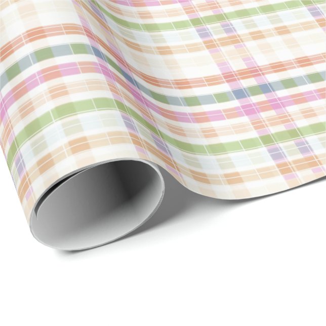 Papier Cadeau N'Importe Quelle Occasion Papier Plaid Rose (Coin rond)