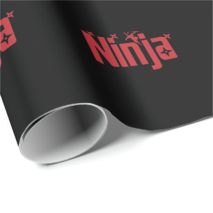 Papier Cadeau Ninja avec des étoiles de lancer