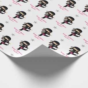 Papier Cadeau Ninja Wrapping Papier Girl rose noir personnalisé