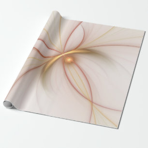 Papier Cadeau Noble Cuivre Et Or Abstrait Art Fractal Moderne