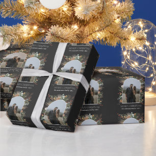 Papier Cadeau Noël 1 arche photo aquarelle botanique floral