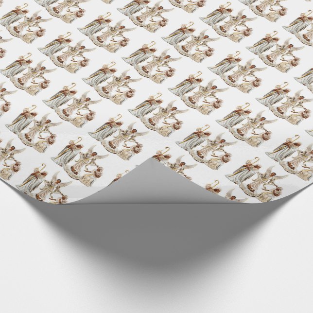 Papier Cadeau Noël à la crèche afro-américaine (Coin)