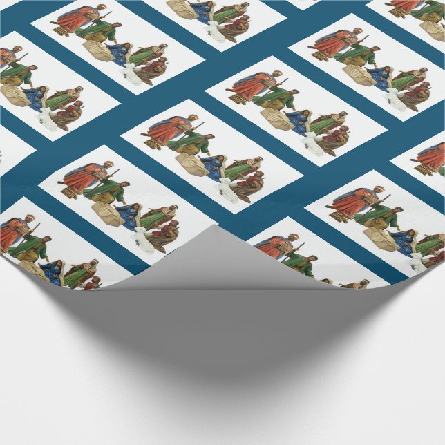 Papier Cadeau Noël à la crèche afro-américaine (Coin)
