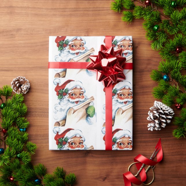 Papier Cadeau Noël à l'ancienne du Père Noël (Cadeau de vacances)