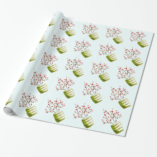 Papier Cadeau Noël à l'aquarelle de Red Berries