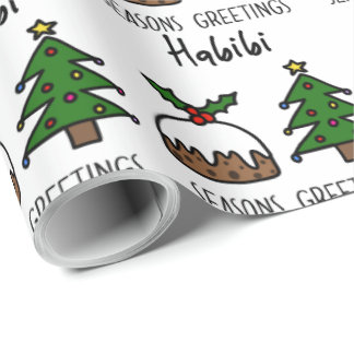 Papier Cadeau Noël arabe Joyeuses Fêtes Habibi