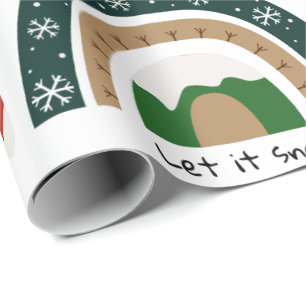 Papier Cadeau Noël Arc-en-ciel laissez neiger
