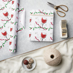 Papier Cadeau Noël au vin rouge