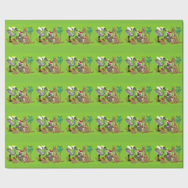Papier Cadeau Noël australien père Noël koala (Couture)
