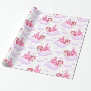 Papier Cadeau Noël aux licornes mignons