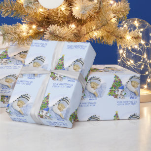 Papier Cadeau Noël Baby Boy Photo Elephant Personnalisé