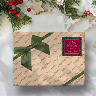 Papier Cadeau Noël Baies de Houx