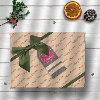 Papier Cadeau Noël Baies de Houx