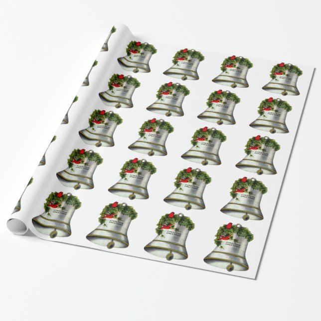 Papier Cadeau Noël Bells argenté (Déroulé)