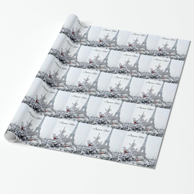 Papier Cadeau Noël blanc français (Déroulé)