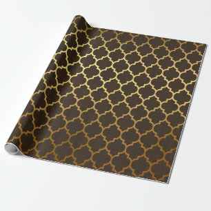 Papier Cadeau Noël Bourgogne et feuille d'or