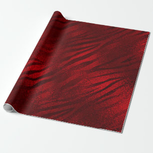 Papier Cadeau Noël Bourgogne Rouge Grunge Tiger Grandes