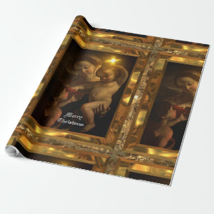 Papier Cadeau Noël brillant de Jésus de bébé doux (30 pieds)