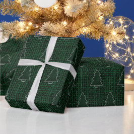 Papier Cadeau Noël - Brûlage vert foncé Texture