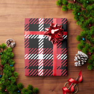 Papier Cadeau Noël Buffalo Check Tartan En vichy Plaid