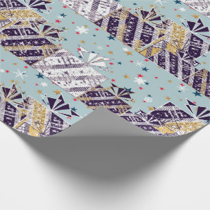 Papier Cadeau Noël cadeau rétro coloré