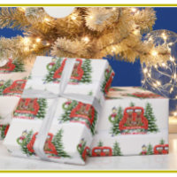 Noël Camion Rouge Neige Goldendoodles