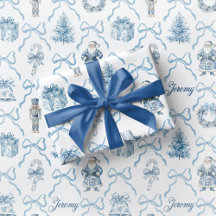 Papier cadeau Noël Casse-Noisette Toile Bleue