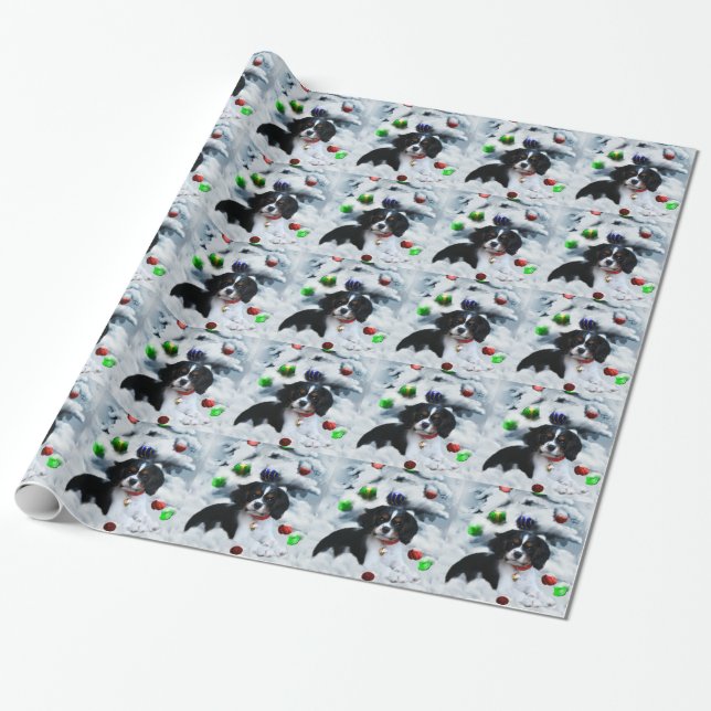Papier Cadeau Noël Cavalier King Charles Spaniel (Déroulé)