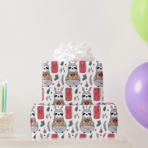 Papier Cadeau Noël Cosy Winter Sloth Cute Modern Motif