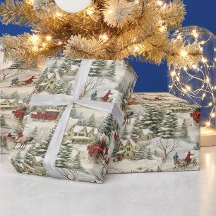Papier Cadeau Noël Country Vintage