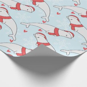 Papier Cadeau Noël de baleines de Beluga