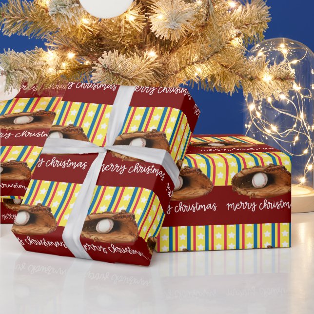 Papier Cadeau Noël de baseball (Vacances)