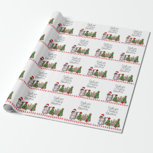 Papier Cadeau Noël de baseball avec cadeaux et balle