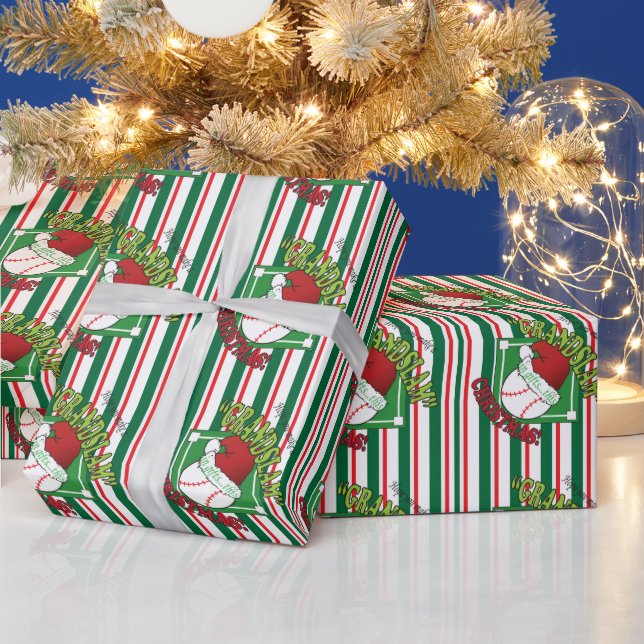 Papier Cadeau Noël de baseball du Grand Chelem (Vacances)