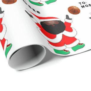 Papier Cadeau Noël de basket-ball personnalisé