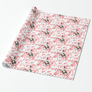 Papier Cadeau Noël de Basset Hound Ho Ho Ho