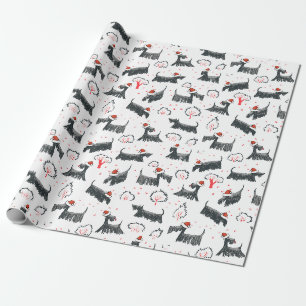 Papier Cadeau Noël de chien de Terrier d'écossais de vacances 