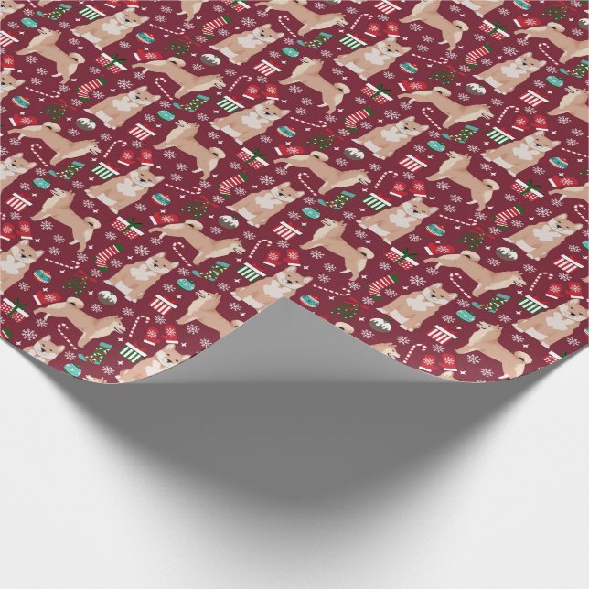 Papier Cadeau Noël de Chien Shiba Inu (Coin)